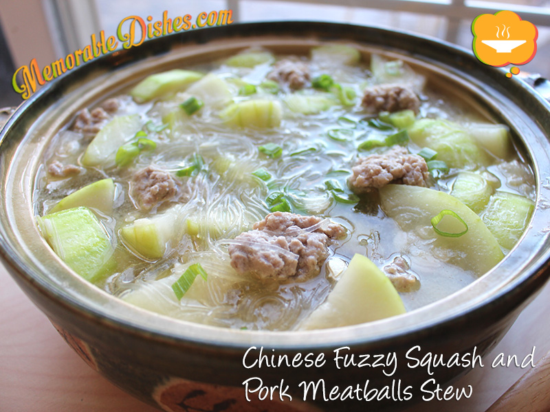 Chinese Fuzzy Squash and Pork Meatballs Stew